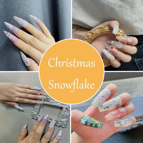 3 PCS 5D Embossed Nail Stickers Christmas Snowflake Elk Nail Stickers(5D-K027)