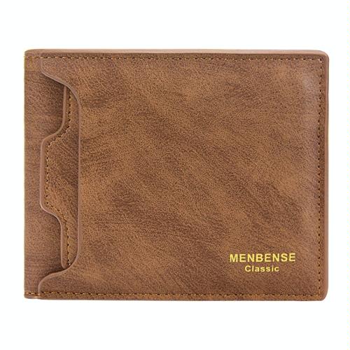 Menbense Menbense Men Short Wallet Casual Multi-Card Coin Purse(Light Brown)