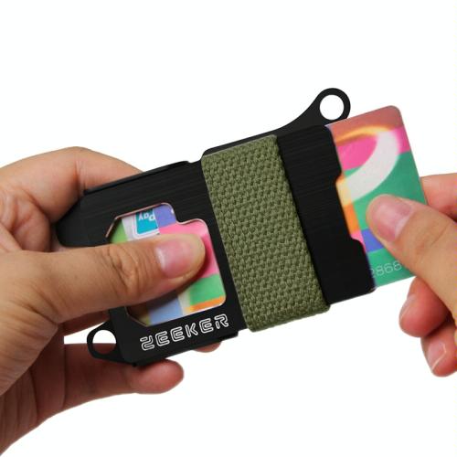 ZEEKER RFID Metal Card Holder EDC Multi-function Wallet(Green Cloth Belt) ZEEKER RFID Metal Card Holder EDC Multi-function Wallet(Green Cloth Belt)