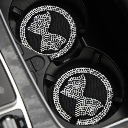 Car Multifunctional Anti-slip Coaster with Diamond Bow Crystal(Black) Car Multifunctional Anti-slip Coaster with Diamond Bow Crystal(Black)